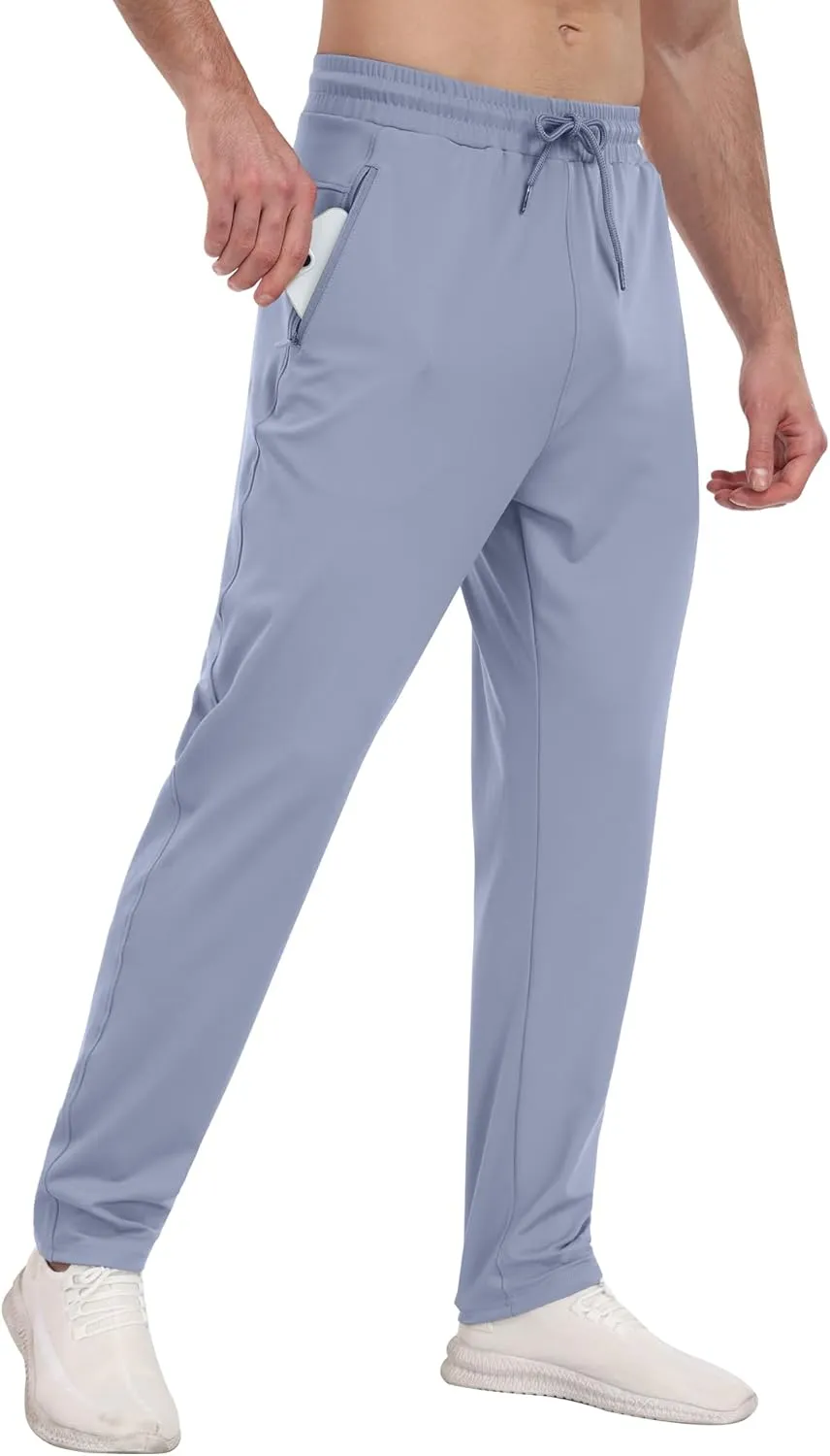 3 Pack Mens Athletic Sweatpants with Zipper Pockets,Workout Gym Joggers Pants for Men Running Jogging Pants