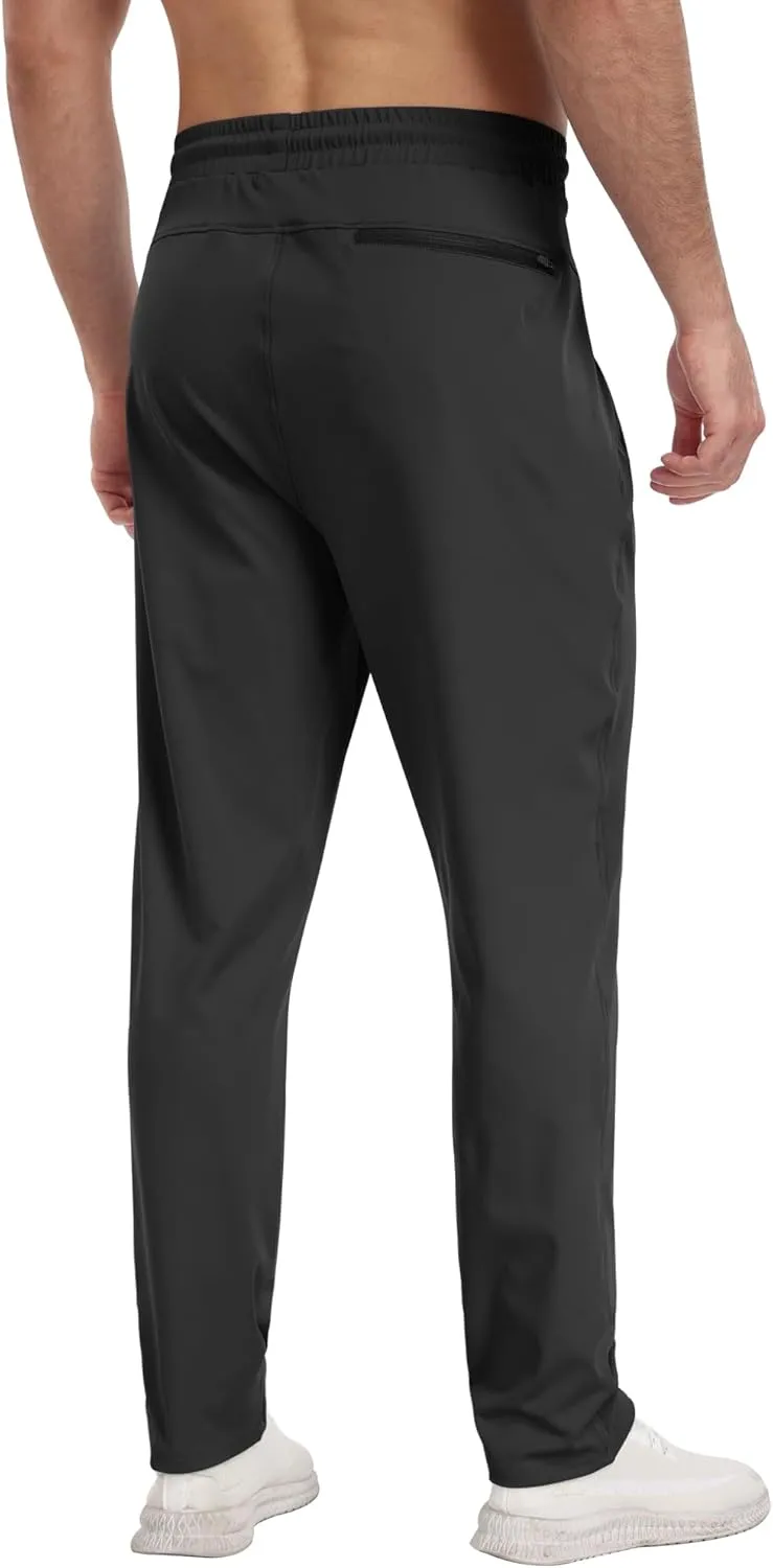 3 Pack Mens Athletic Sweatpants with Zipper Pockets,Workout Gym Joggers Pants for Men Running Jogging Pants