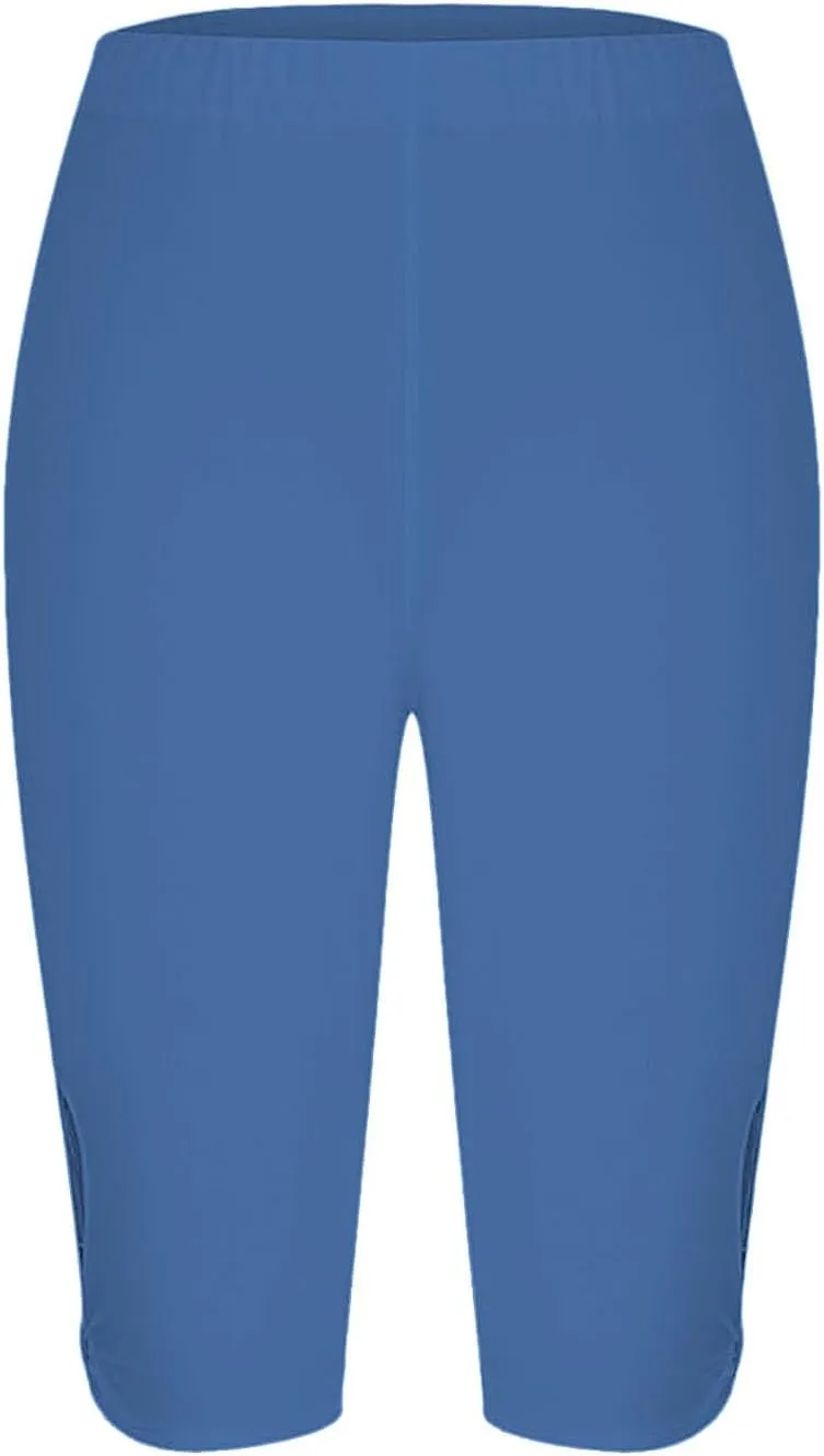 aihihe Capri Leggings for Women High Waist Knee Length Strethcy Legging 2024 Summer Cropped Pants Casual Solid Comfy Tights
