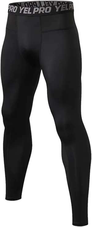aihihe Mens Running Leggings Winter Red Compression Pant Mens Gym Tights Compression Pants Black Athletic Leggings for Men