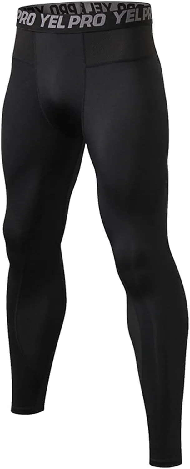 aihihe Mens Running Leggings Winter Red Compression Pant Mens Gym Tights Compression Pants Black Athletic Leggings for Men