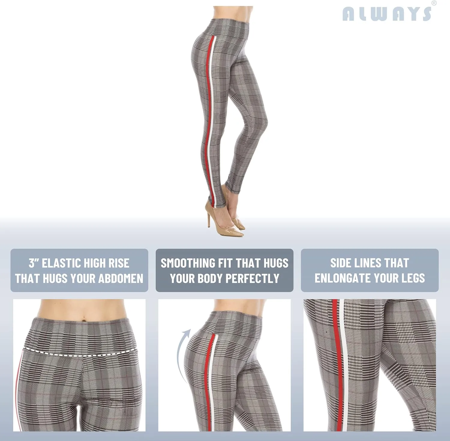 ALWAYS Women's High Waist Yoga Leggings - Premium Soft Workout Stretch Yoga Pants