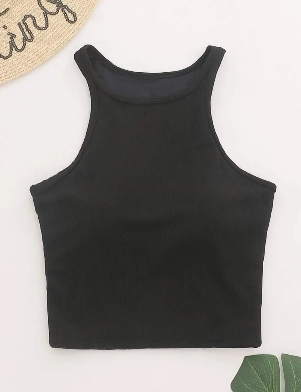 AngiMelo Workout Tops for Women Longline Sports Bras Racerback Ribbed Tank Top with Built in Bra Yoga Crop Athletic