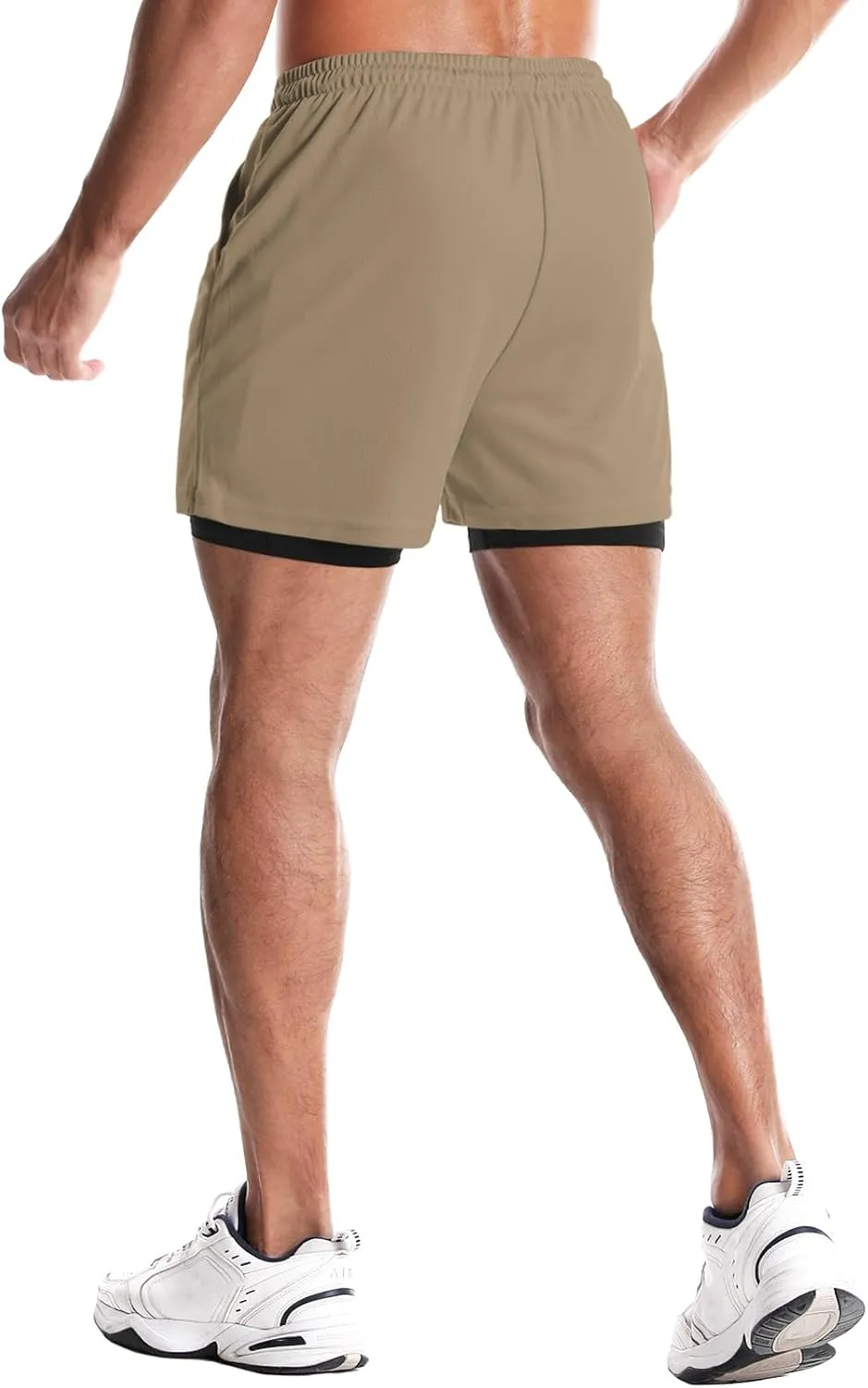 Aolesy Men's Gym Shorts with Liner - 5” Lightweight Running Shorts Mesh Workout Athletic Shorts with 5 Pockets