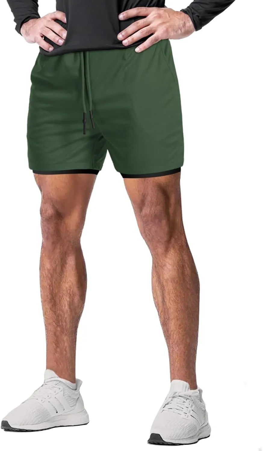 Aolesy Men's Gym Shorts with Liner - 5” Lightweight Running Shorts Mesh Workout Athletic Shorts with 5 Pockets