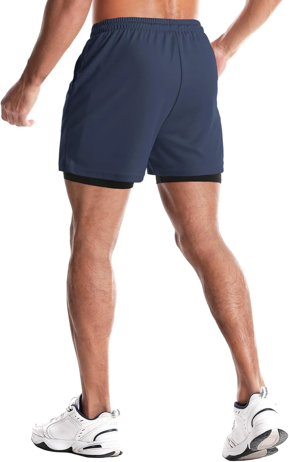 Aolesy Men's Gym Shorts with Liner - 5” Lightweight Running Shorts Mesh Workout Athletic Shorts with 5 Pockets