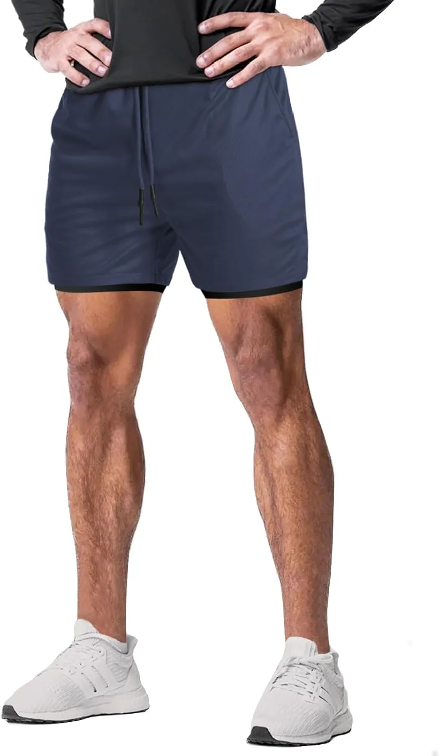 Aolesy Men's Gym Shorts with Liner - 5” Lightweight Running Shorts Mesh Workout Athletic Shorts with 5 Pockets