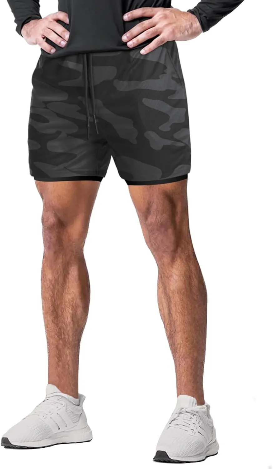 Aolesy Men's Gym Shorts with Liner - 5” Lightweight Running Shorts Mesh Workout Athletic Shorts with 5 Pockets