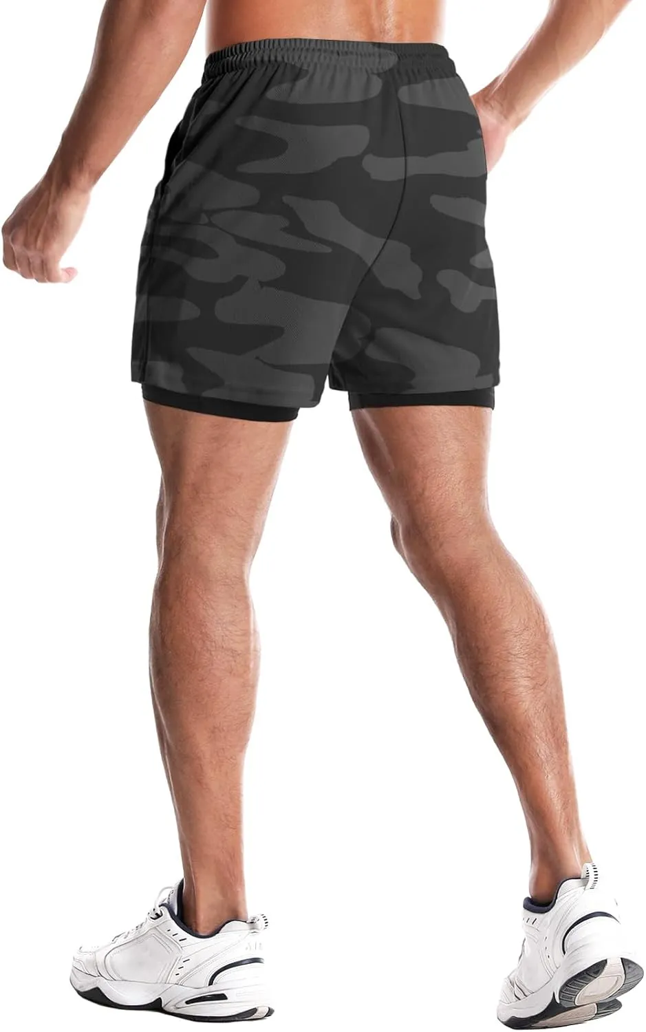Aolesy Men's Gym Shorts with Liner - 5” Lightweight Running Shorts Mesh Workout Athletic Shorts with 5 Pockets