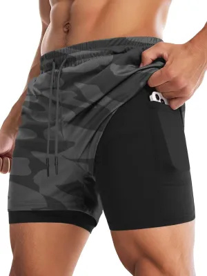 Aolesy Men's Gym Shorts with Liner - 5” Lightweight Running Shorts Mesh Workout Athletic Shorts with 5 Pockets