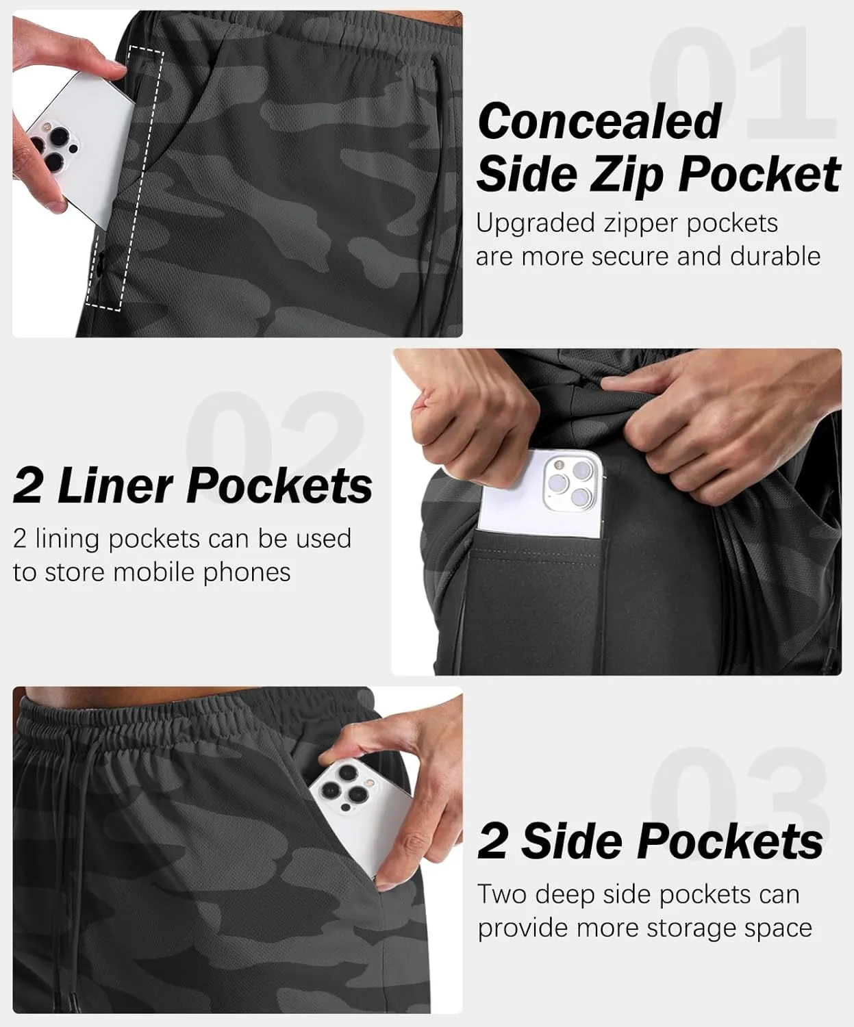 Aolesy Men's Gym Shorts with Liner - 5” Lightweight Running Shorts Mesh Workout Athletic Shorts with 5 Pockets