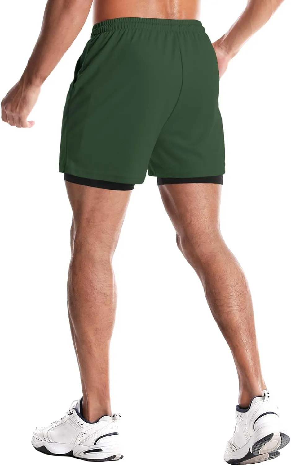 Aolesy Men's Gym Shorts with Liner - 5” Lightweight Running Shorts Mesh Workout Athletic Shorts with 5 Pockets