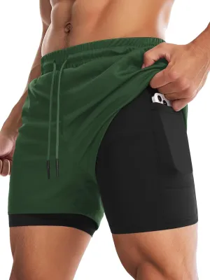 Aolesy Men's Gym Shorts with Liner - 5” Lightweight Running Shorts Mesh Workout Athletic Shorts with 5 Pockets