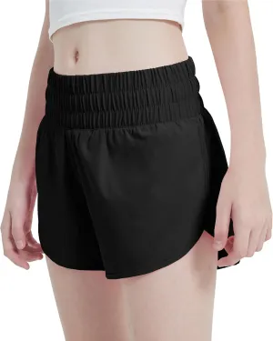 Aurefin Girls Quick Dry Athletic Shorts, Lightweight Running Shorts with Zip Pocket Workout Sports Shorts for Teen Kids