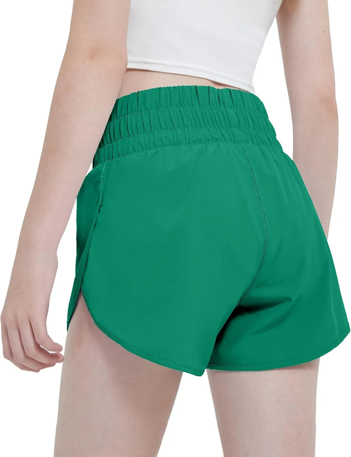 Aurefin Girls Quick Dry Athletic Shorts, Lightweight Running Shorts with Zip Pocket Workout Sports Shorts for Teen Kids