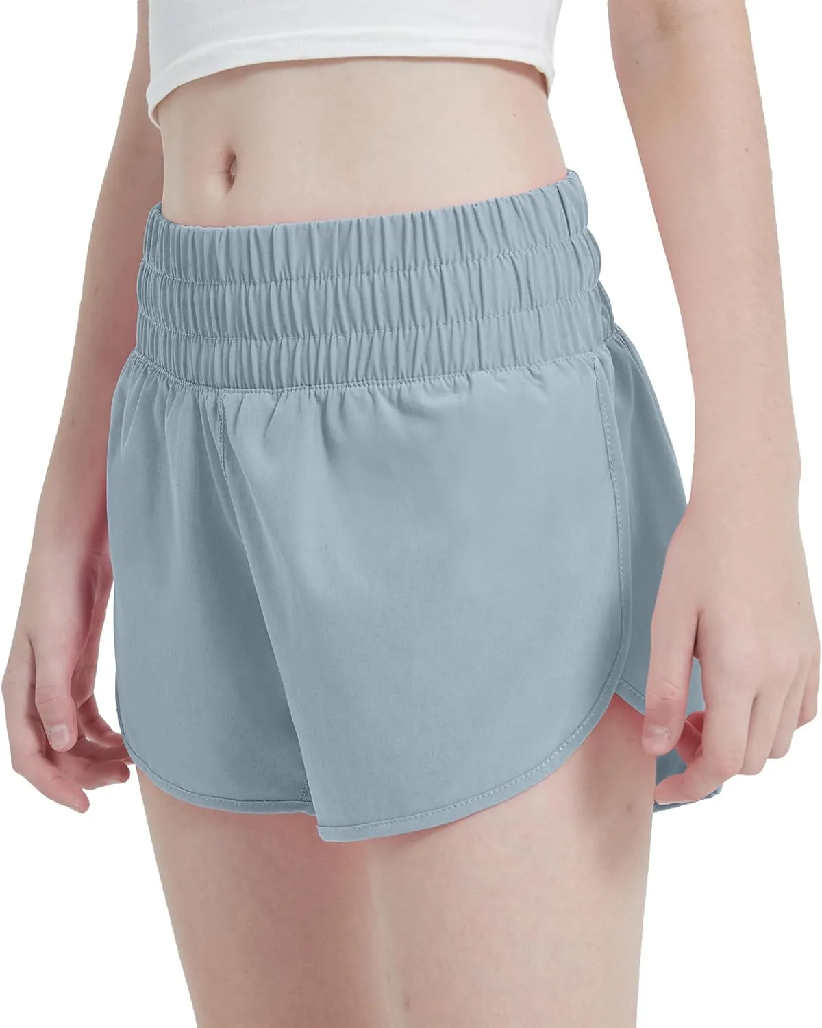 Aurefin Girls Quick Dry Athletic Shorts, Lightweight Running Shorts with Zip Pocket Workout Sports Shorts for Teen Kids