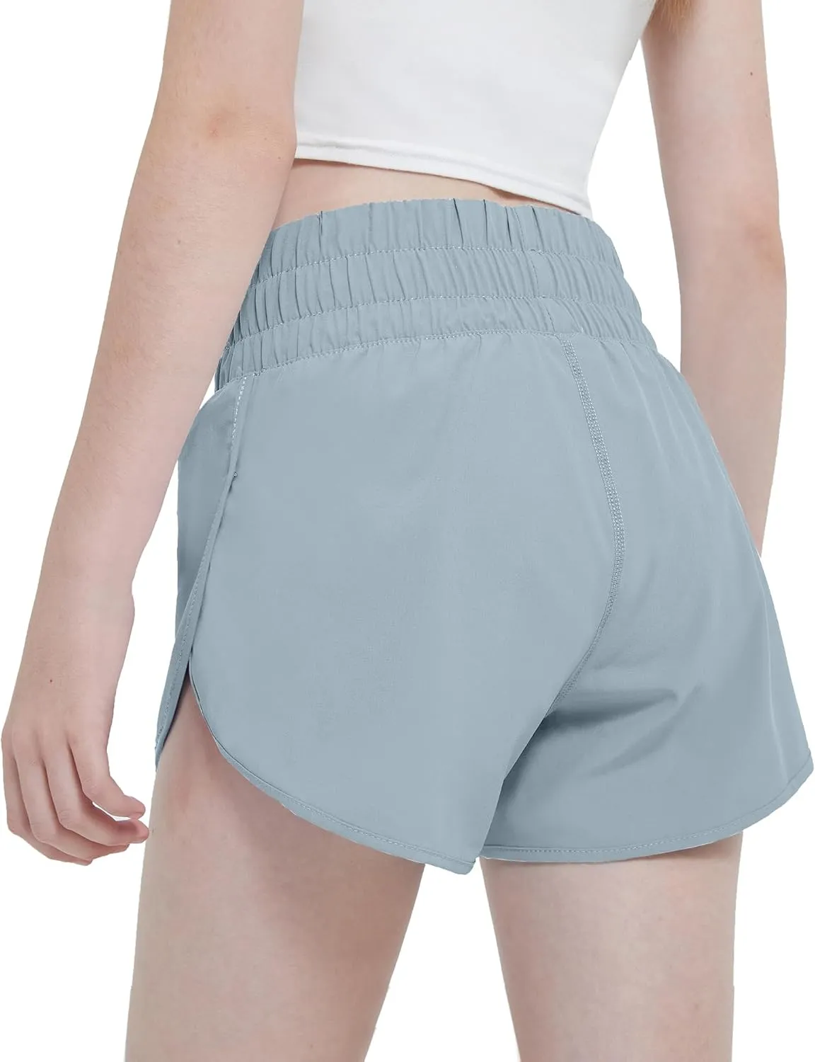 Aurefin Girls Quick Dry Athletic Shorts, Lightweight Running Shorts with Zip Pocket Workout Sports Shorts for Teen Kids