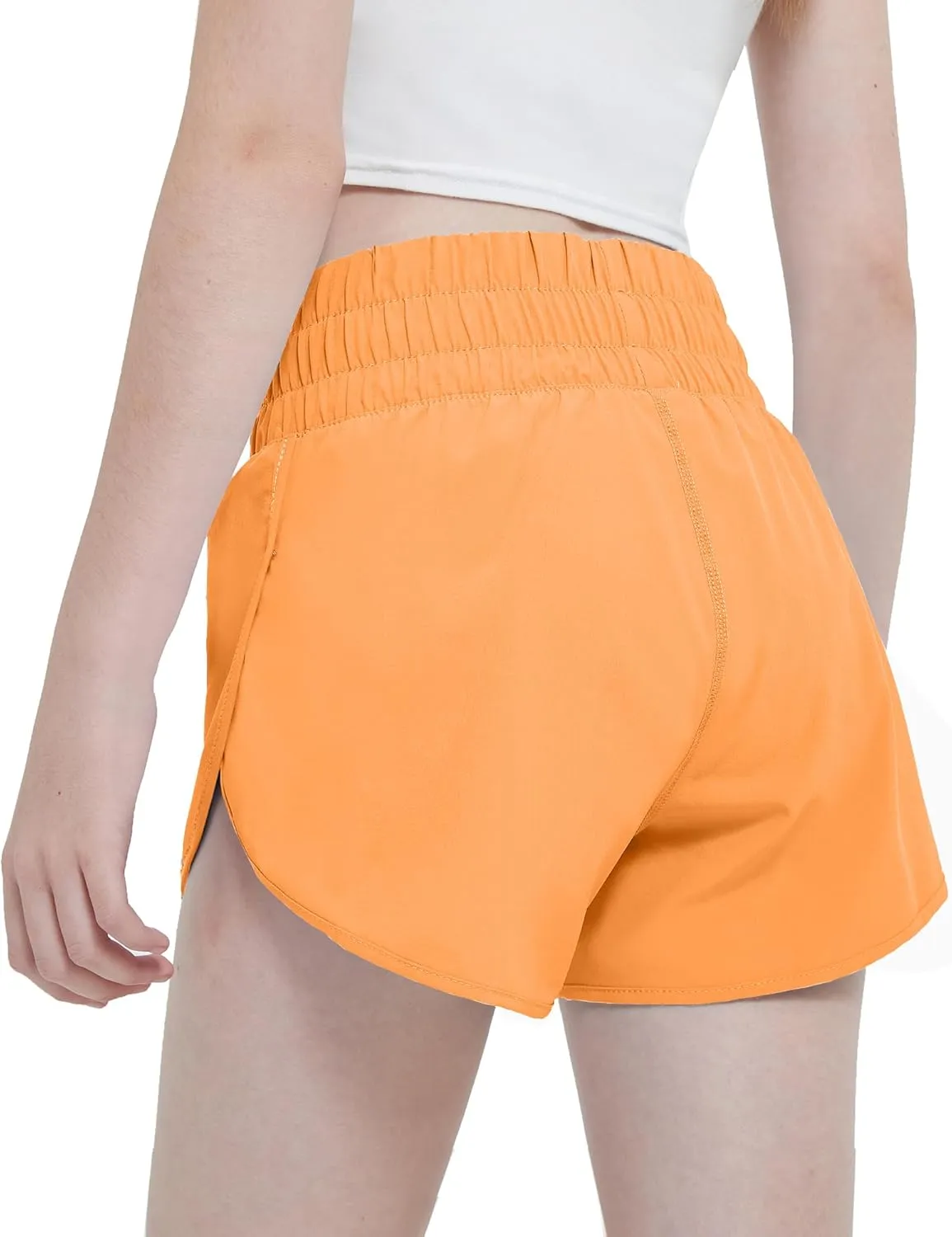 Aurefin Girls Quick Dry Athletic Shorts, Lightweight Running Shorts with Zip Pocket Workout Sports Shorts for Teen Kids
