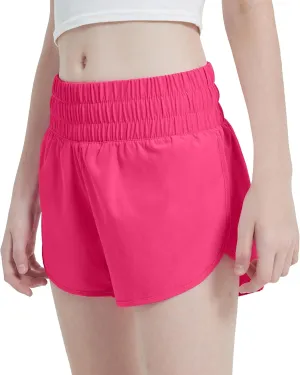 Aurefin Girls Quick Dry Athletic Shorts, Lightweight Running Shorts with Zip Pocket Workout Sports Shorts for Teen Kids