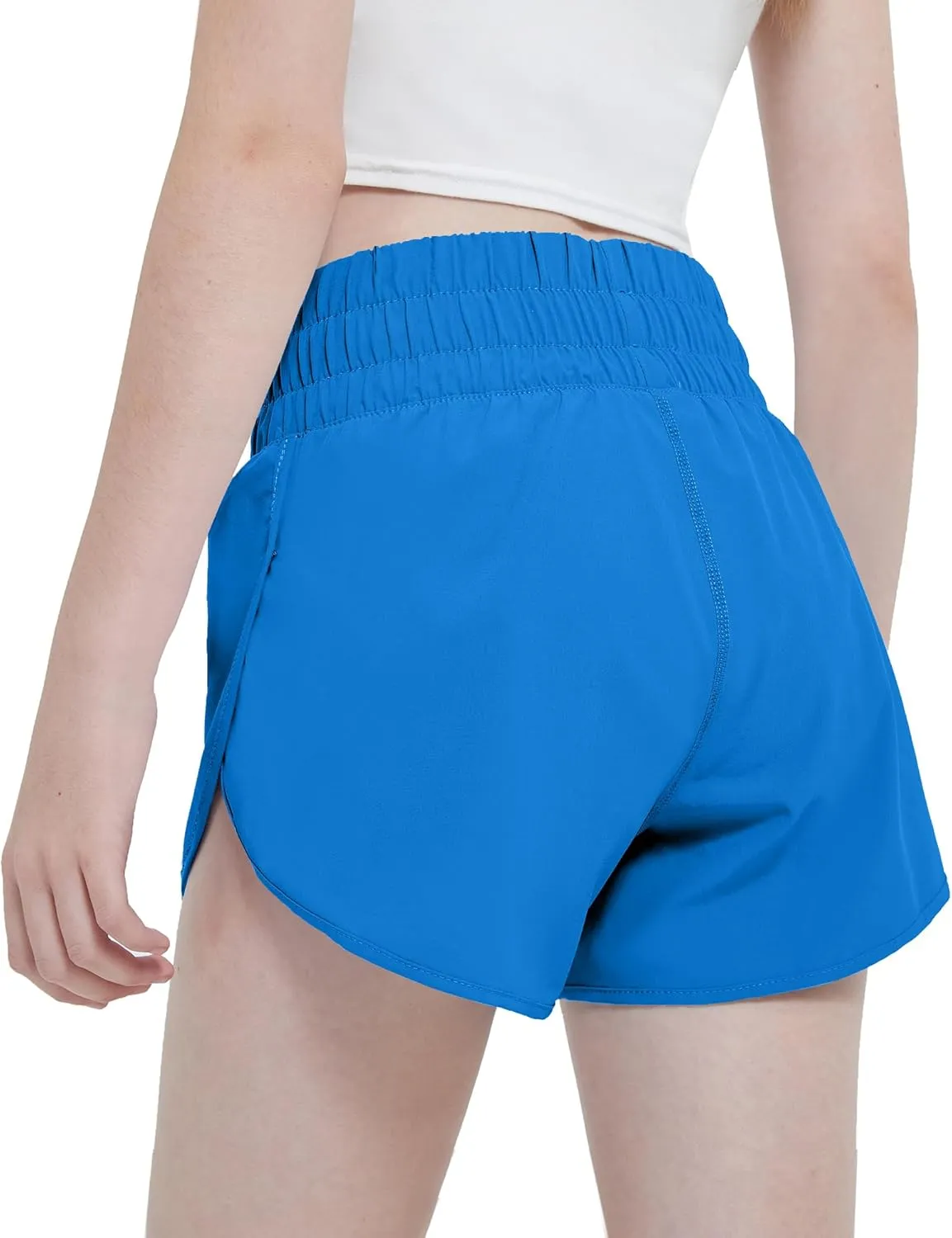 Aurefin Girls Quick Dry Athletic Shorts, Lightweight Running Shorts with Zip Pocket Workout Sports Shorts for Teen Kids