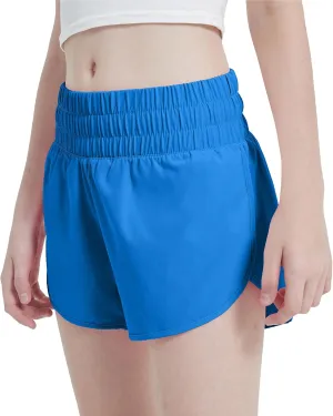 Aurefin Girls Quick Dry Athletic Shorts, Lightweight Running Shorts with Zip Pocket Workout Sports Shorts for Teen Kids