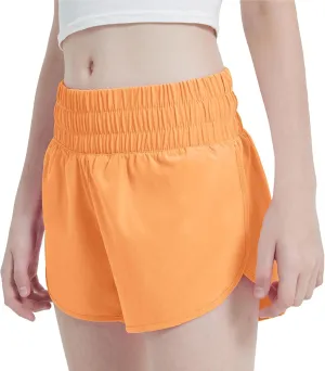 Aurefin Girls Quick Dry Athletic Shorts, Lightweight Running Shorts with Zip Pocket Workout Sports Shorts for Teen Kids