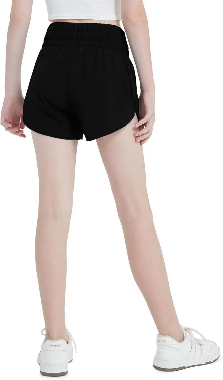 Aurefin Girls Quick Dry Athletic Shorts, Lightweight Running Shorts with Zip Pocket Workout Sports Shorts for Teen Kids
