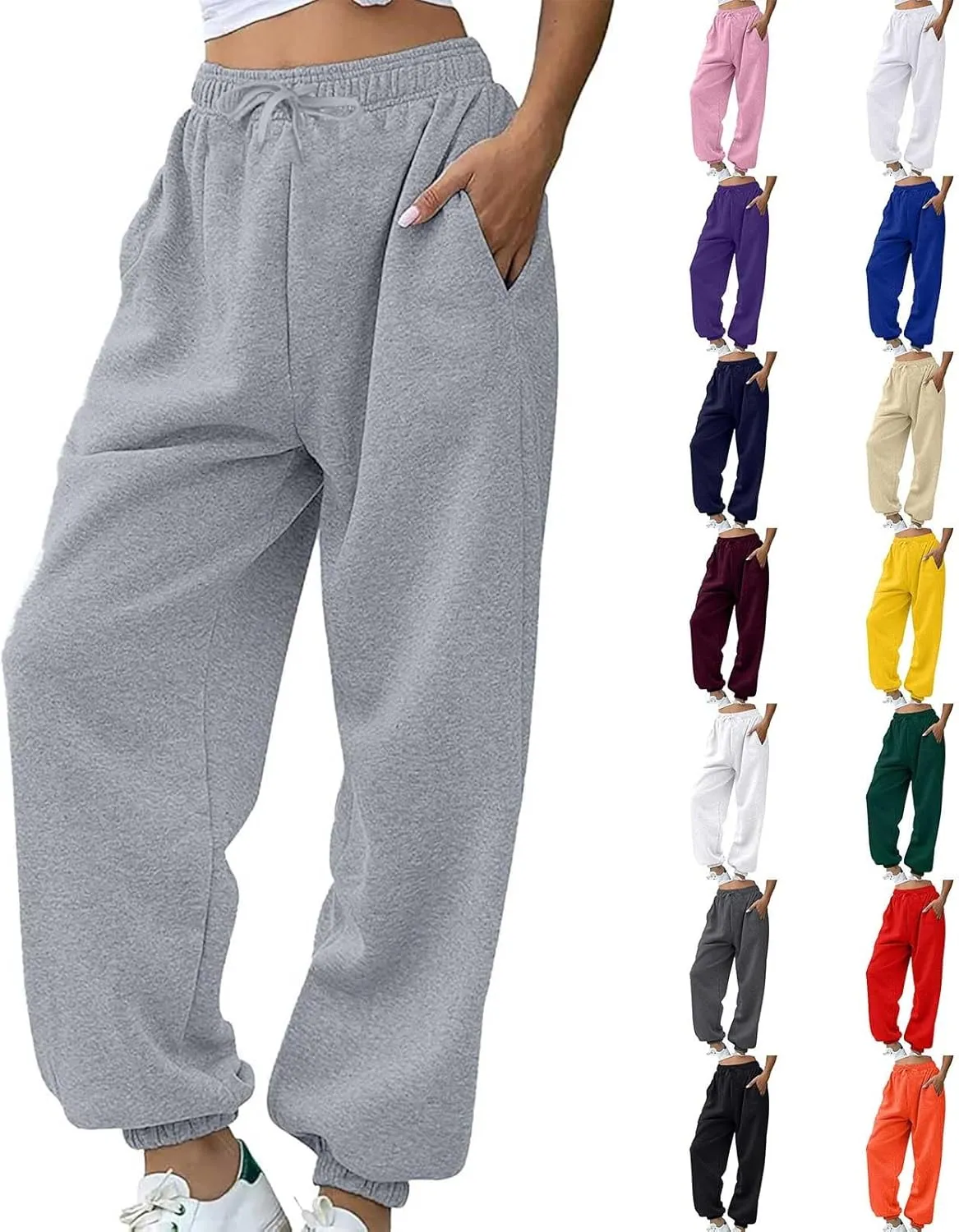 Baggy Sweatpants for Women 2024 Plus Size Workout Athletic Joggers Trousers Casual High Waist Soft Comfy Sweat Pants
