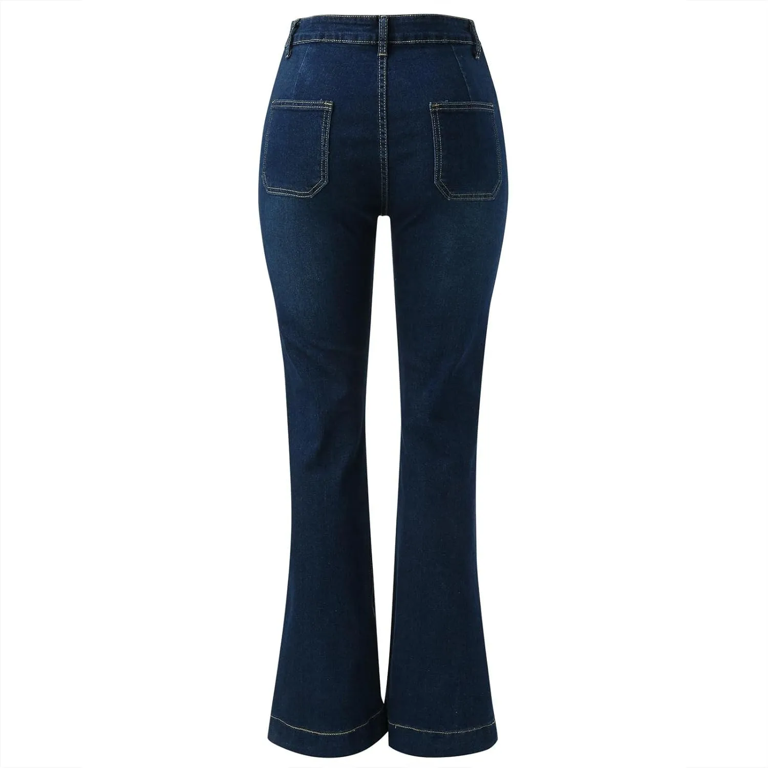 Bell Bottom Jeans For Women High Waisted Flare Jeans Classic Wide Leg Denim Pants With Pockets Slim Fit Fashion Slimming