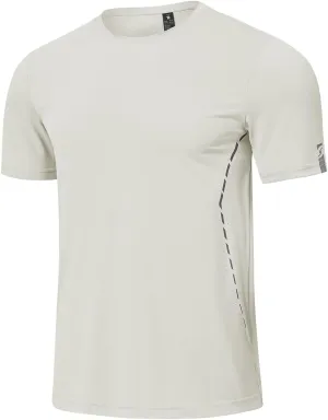 BGOWATU Men's Workout Shirts Quick Dry Short Sleeve Athletic T-Shirts with Reflective & Ventilation Holes for Running Gym