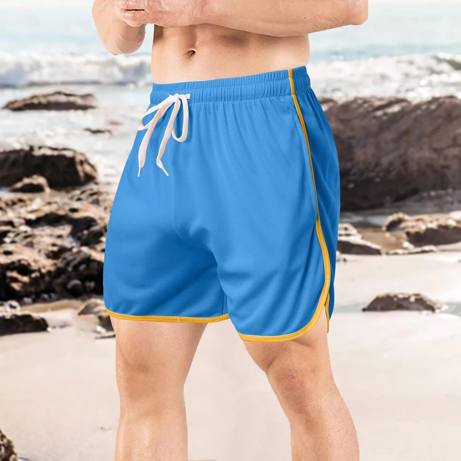 BIFUTON Gym Shorts Men 5 Inch Athletic Shorts Stretch Waist Running Shorts for Men Quick Dry Beach Board Shorts Summer Shorts