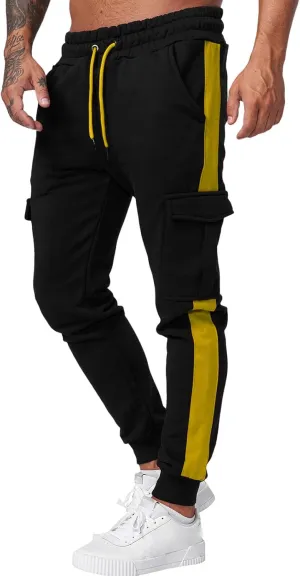 Big and Tall Cargo Pants for Men Sweatpants for Men with Pockets Men's Athletic Running Sport Jogger Pants Drawstring