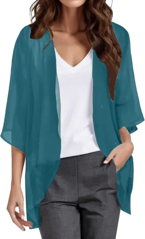 Brigand Womens Floral Print Puff Sleeve Buttons Cardigan Cover Up Casual Blouse Petite Sweaters for Women Petite