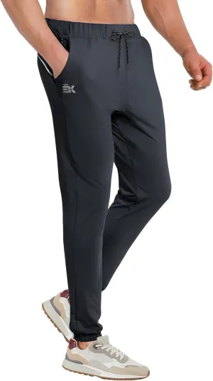 BROKIG Mens Hidzip Gym Joggers Pants Lightweight Tapered Athletic Workout Sweatpants Men with Zipper Pocket Jogging Sport