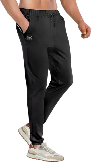 BROKIG Mens Hidzip Gym Joggers Pants Lightweight Tapered Athletic Workout Sweatpants Men with Zipper Pocket Jogging Sport
