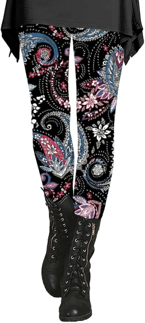 Butt Lift Leggings for Women Tummy Control Womens Printed Leggings with Pockets Leggings Women Sport