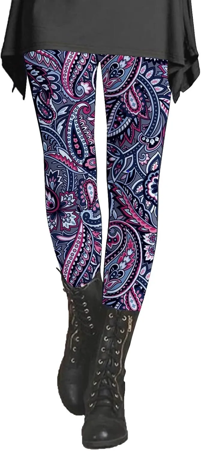 Butt Lift Workout Leggings for Women Patterned Yoga Pants with Pockets for Women Thermal Leggings Women