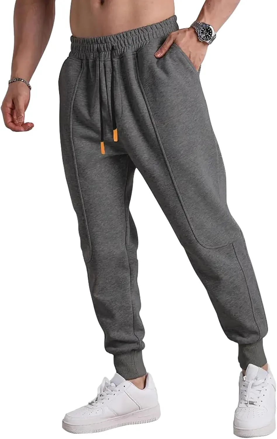 BUXKR Men's Athletic Sweatpants Casual Gym Joggers Workout Running Track Pants with Pockets