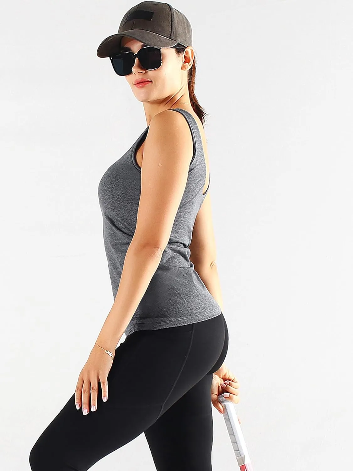 CADMUS 3 Pack Women's Compression Tank Top Dry Fit Yoga Sports Bra