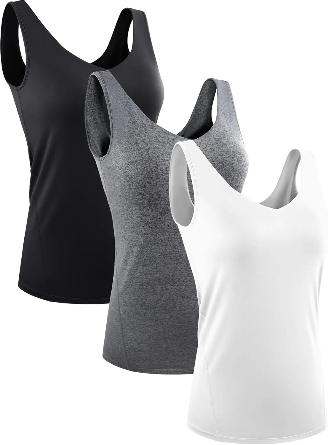 CADMUS 3 Pack Women's Compression Tank Top Dry Fit Yoga Sports Bra