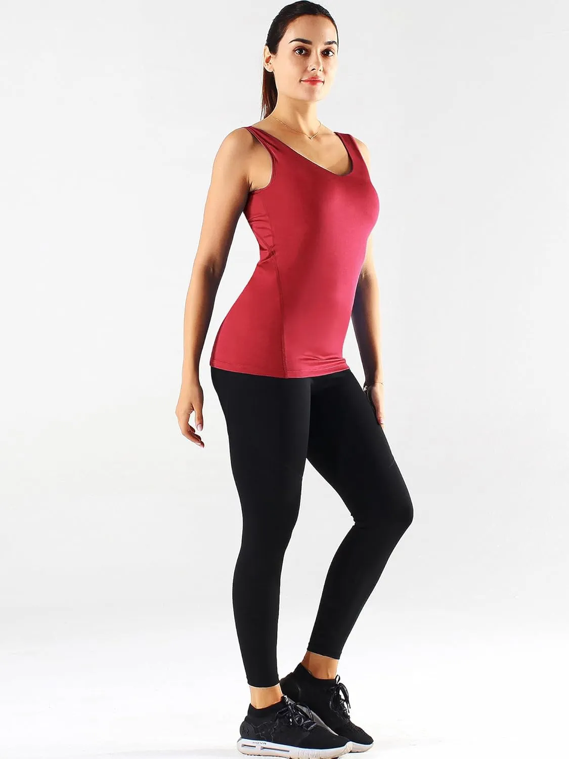 CADMUS 3 Pack Women's Compression Tank Top Dry Fit Yoga Sports Bra