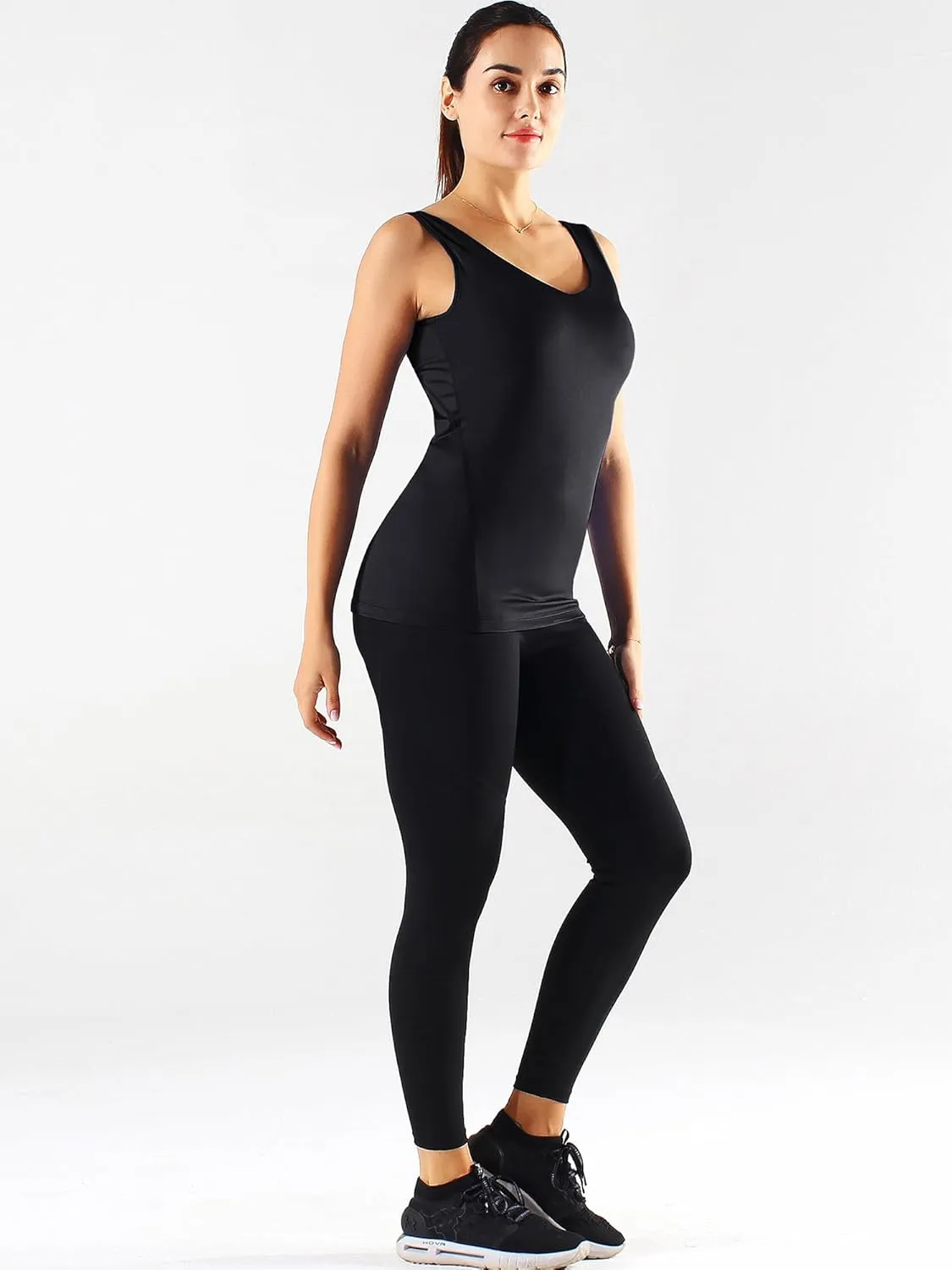 CADMUS 3 Pack Women's Compression Tank Top Dry Fit Yoga Sports Bra