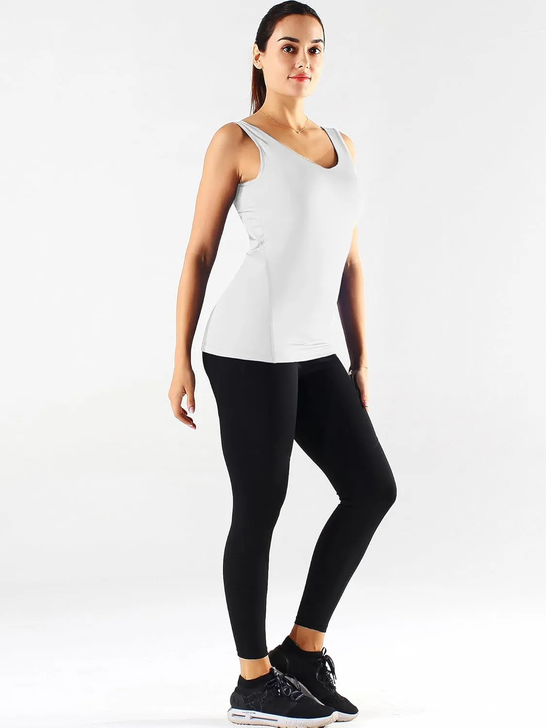 CADMUS 3 Pack Women's Compression Tank Top Dry Fit Yoga Sports Bra