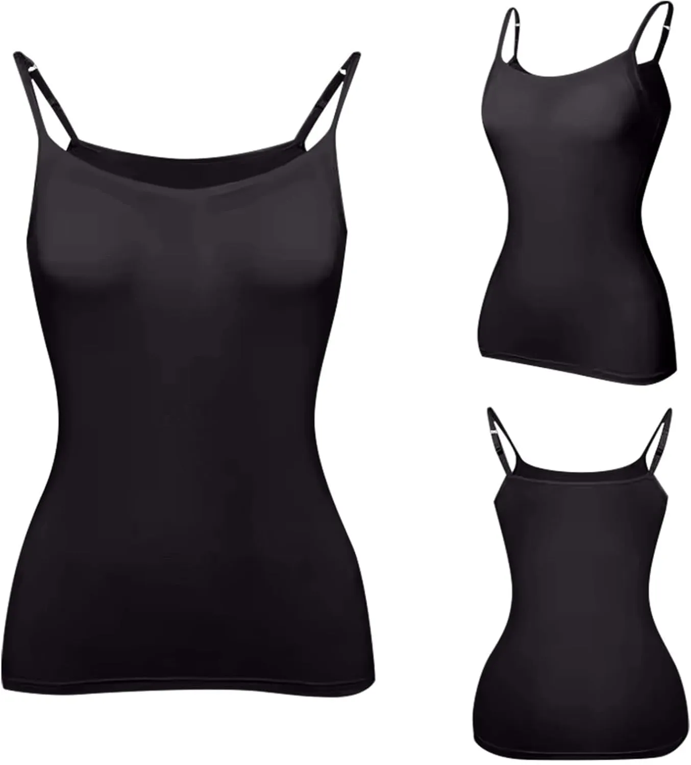 Camisole Tops for Women Built in Bra Basic Cami Vest Summer Workout Camisoles Spaghetti Strap Tank Top Layer Padded Bra