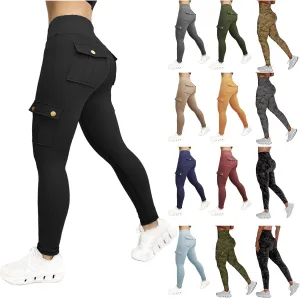 Cargo Leggings with Pockets for Women Camo High Waist Tummy Control Running Yoga Pants Cozy Butt Lifting Leggings