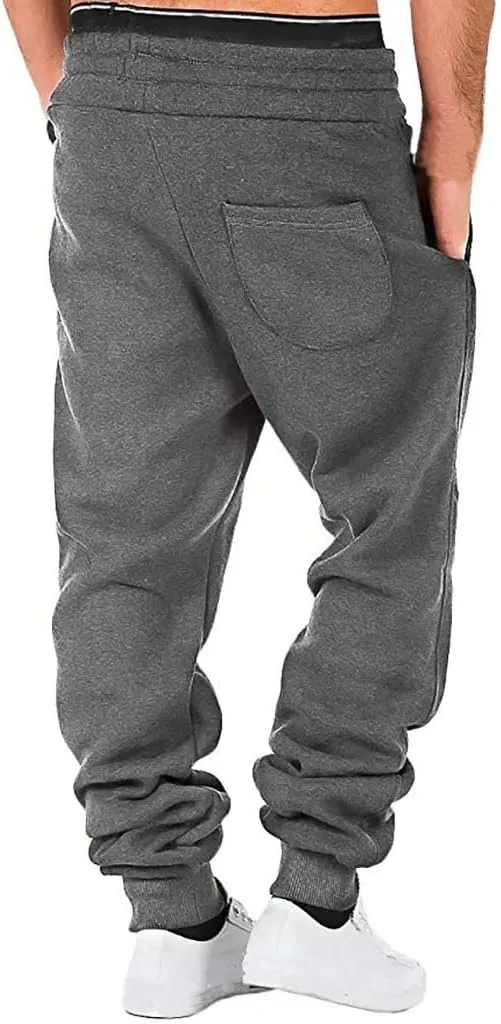 Cargo Pants for Men Big and Tall Elastic Waist Jogger Sports Pants Drawstring Sports Trousers Mens Cargo Pants Jogger