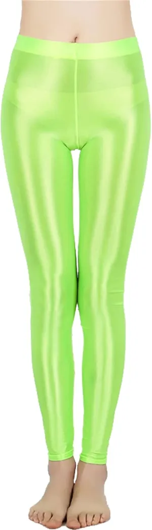 cloudmall Women Sexy Semi Opaque Pantyhose Running Tights Yoga Leggings Oil Shiny Stocking
