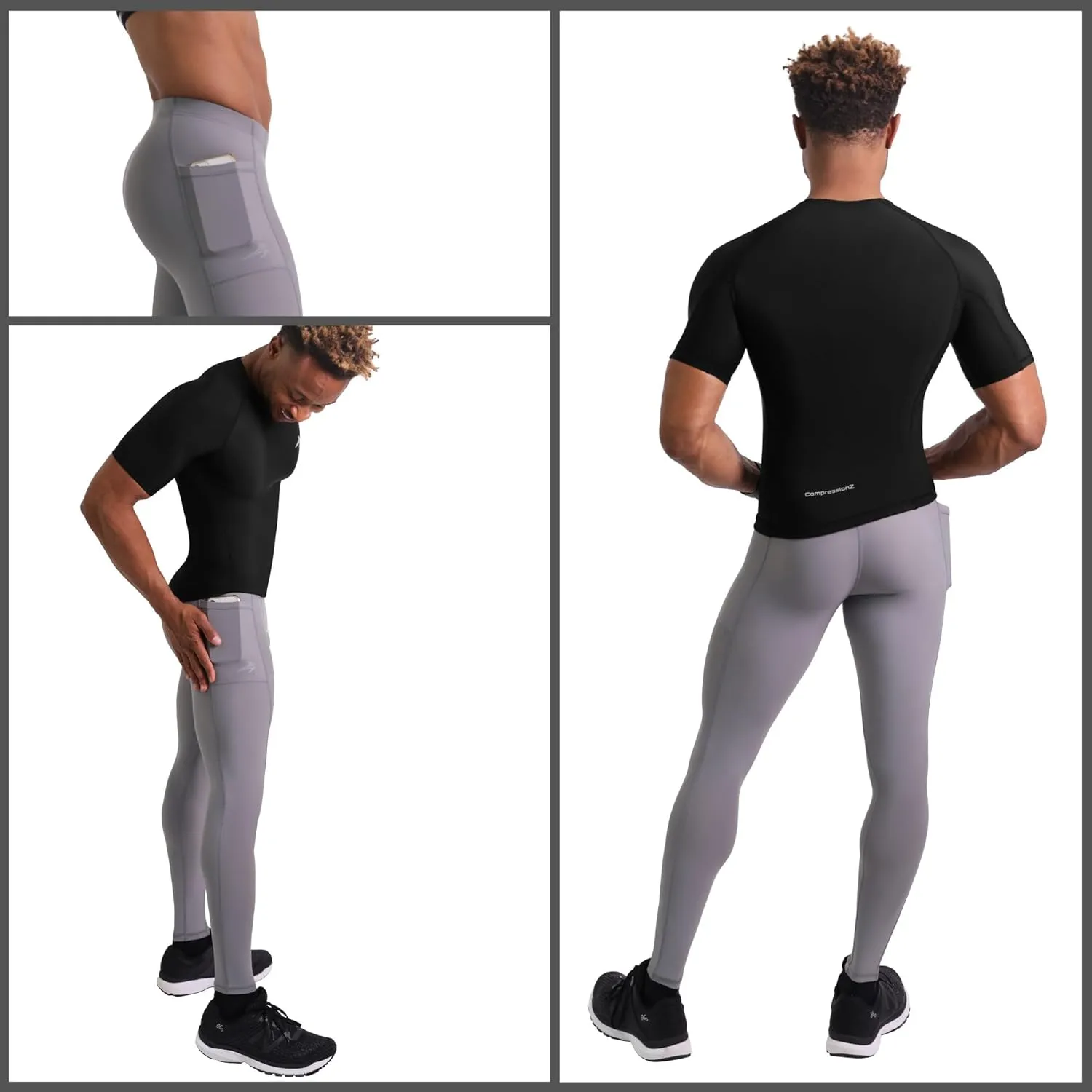CompressionZ Men's Compression Pants for Workout, Sports|Base Layer Running Tights Leggings