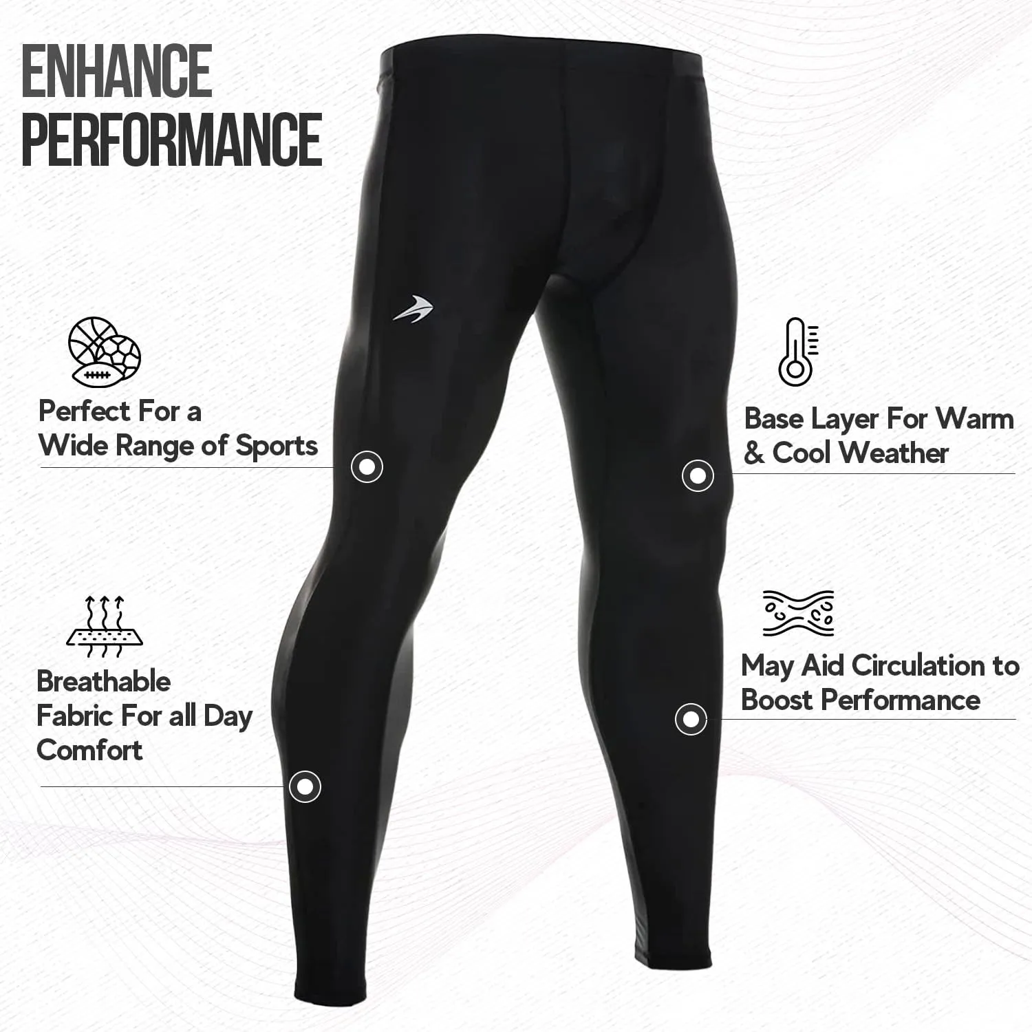 CompressionZ Men's Compression Pants for Workout, Sports|Base Layer Running Tights Leggings