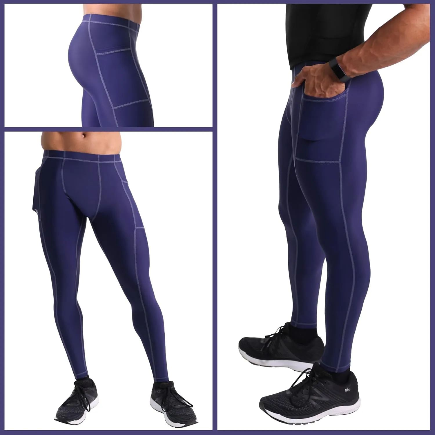 CompressionZ Men's Compression Pants for Workout, Sports|Base Layer Running Tights Leggings